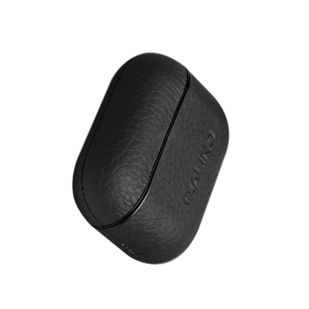 Uniqkart For Apple AirPods Pro Shockproof Style Earphone Charging Box Protective Cover Cowhide Leather Case - Black Uniqkart For Apple AirPods Pro Shockproof Style Earphone Charging Box Protective Cover Cowhide Leather Case - Black